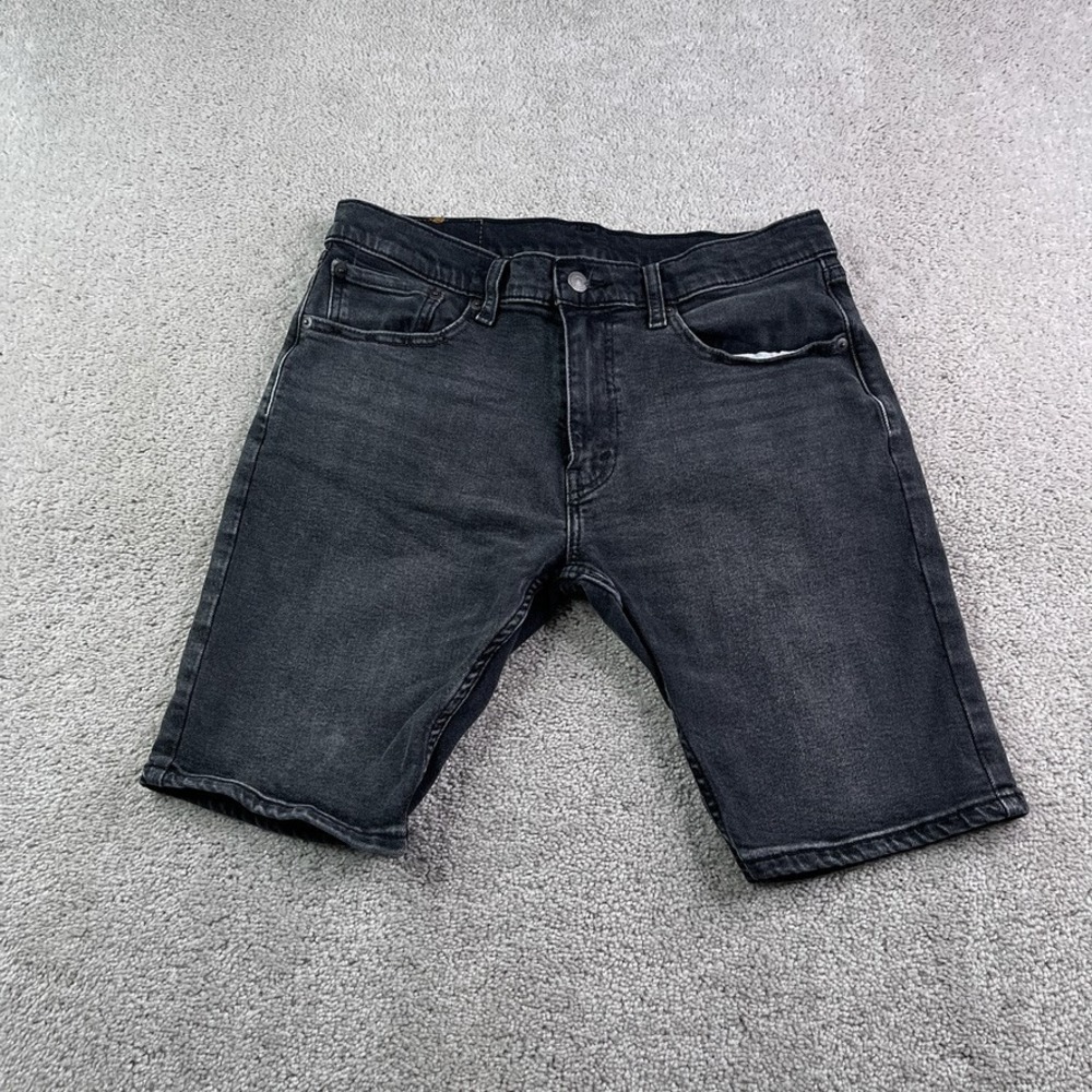 Levis Shorts Mens 32 Black Stretch Denim 412 Slim Fit Casual Summer Classic